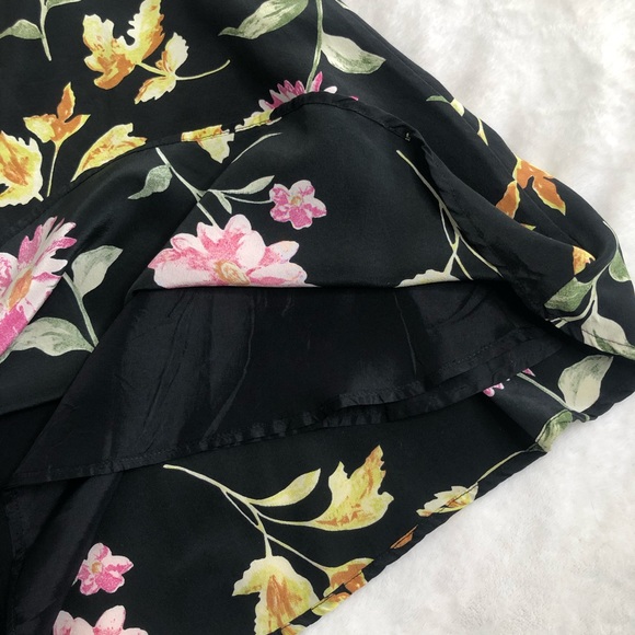 VINTAGE/ silk floral skater skirt - Picture 2 of 5